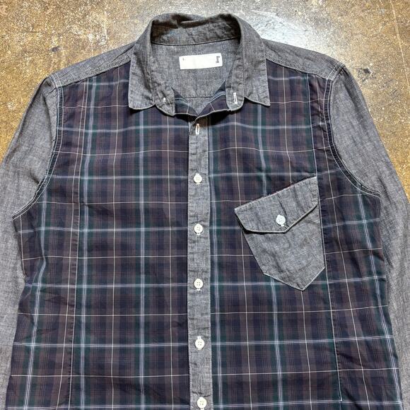 Prospective Flow Plaid Pocket Button Up Shirt Men's Large - Picture 2 of 11